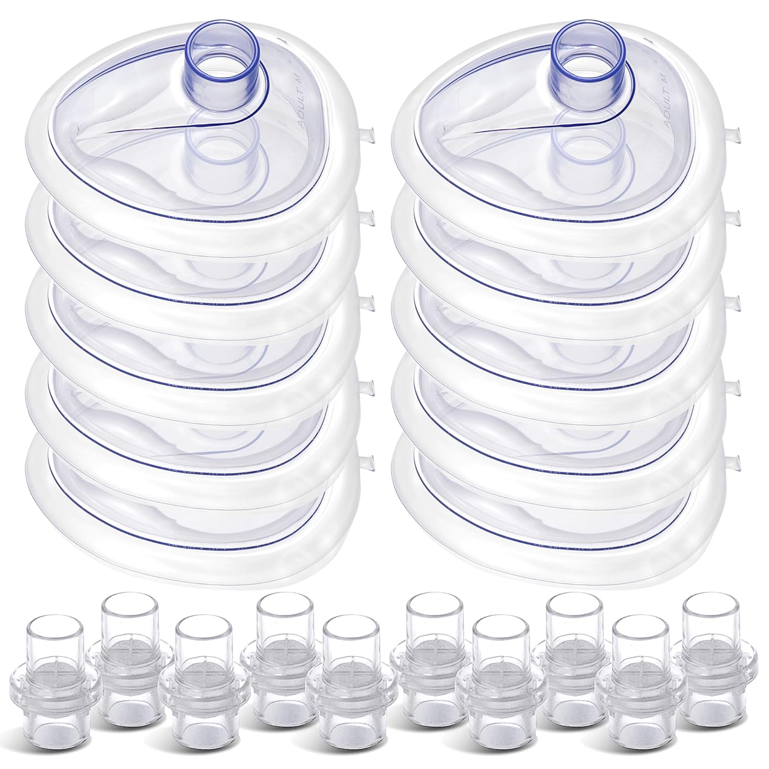 Primacare RS-6847 CPR Rescue Masks, Pack of 10, FDA Approved product photo
