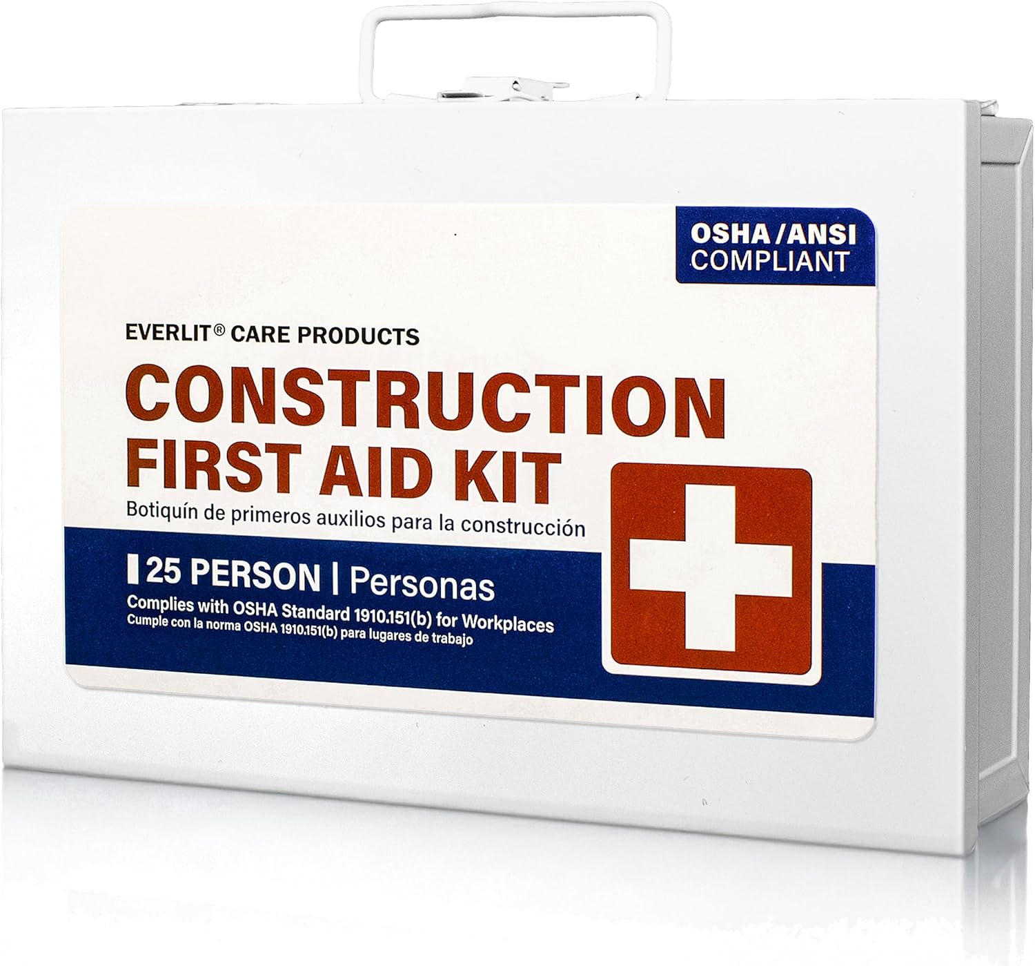 EVERLIT 185 Piece Metal First Aid Kit for Contractors, Construction Site, OSHA Compliant product photo