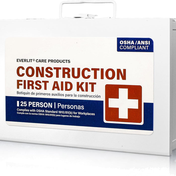 EVERLIT 185 Piece Metal First Aid Kit for Contractors, Construction Site, OSHA Compliant product photo