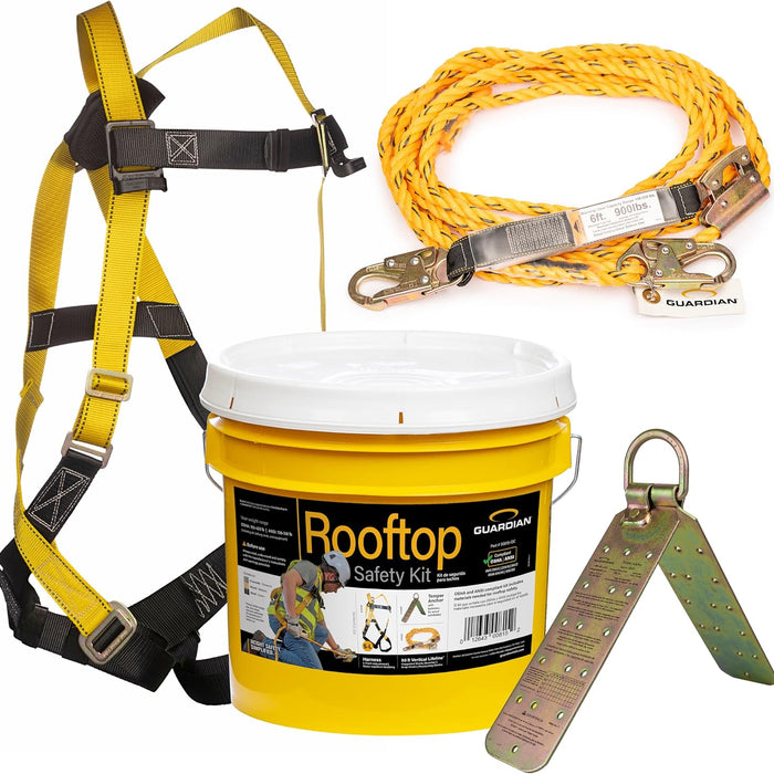 Guardian 00815 Roofing Safety Kit — Rooftop Fall Protection, 50 ft Lifeline product photo