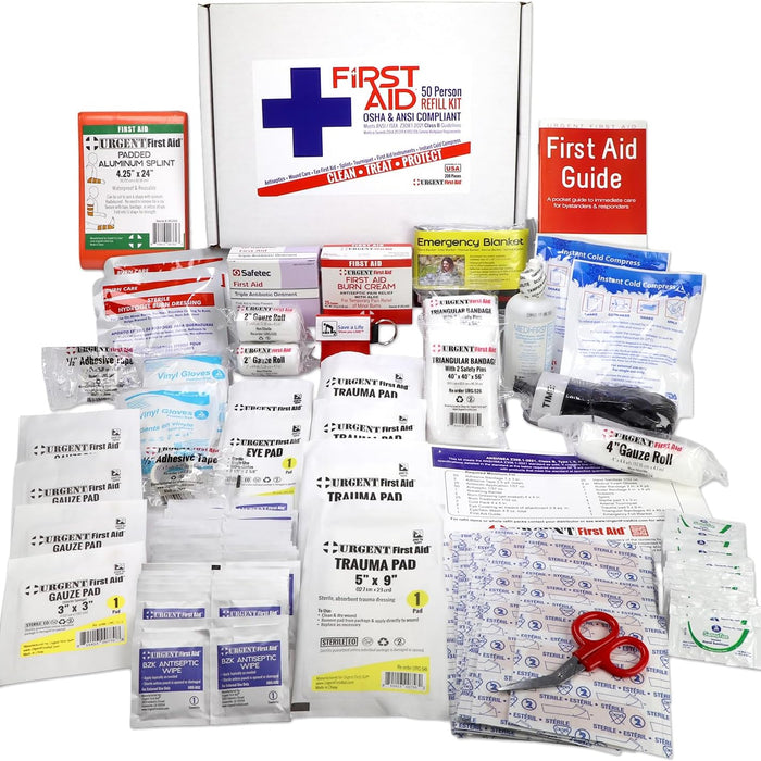 Urgent First Aid ANSI Class B Refill — 50-Person, 208-Piece, 2021 (URG-3685) product photo