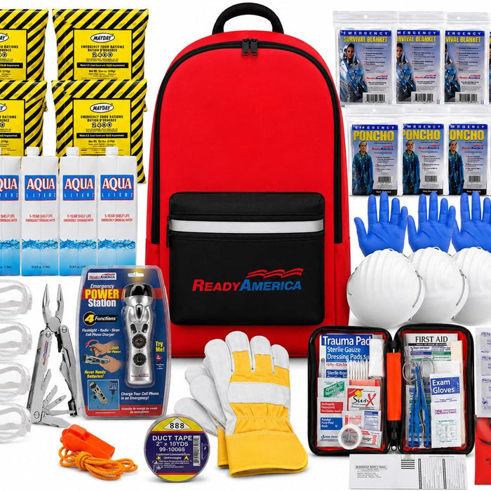 Ready America 72 Hour Deluxe Emergency Kit, 4-Person, 3-Day Backpack product photo