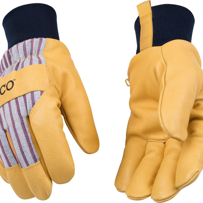 Kinco 1927KW Lined Grain Pigskin Work Gloves — Knit Wrist product photo
