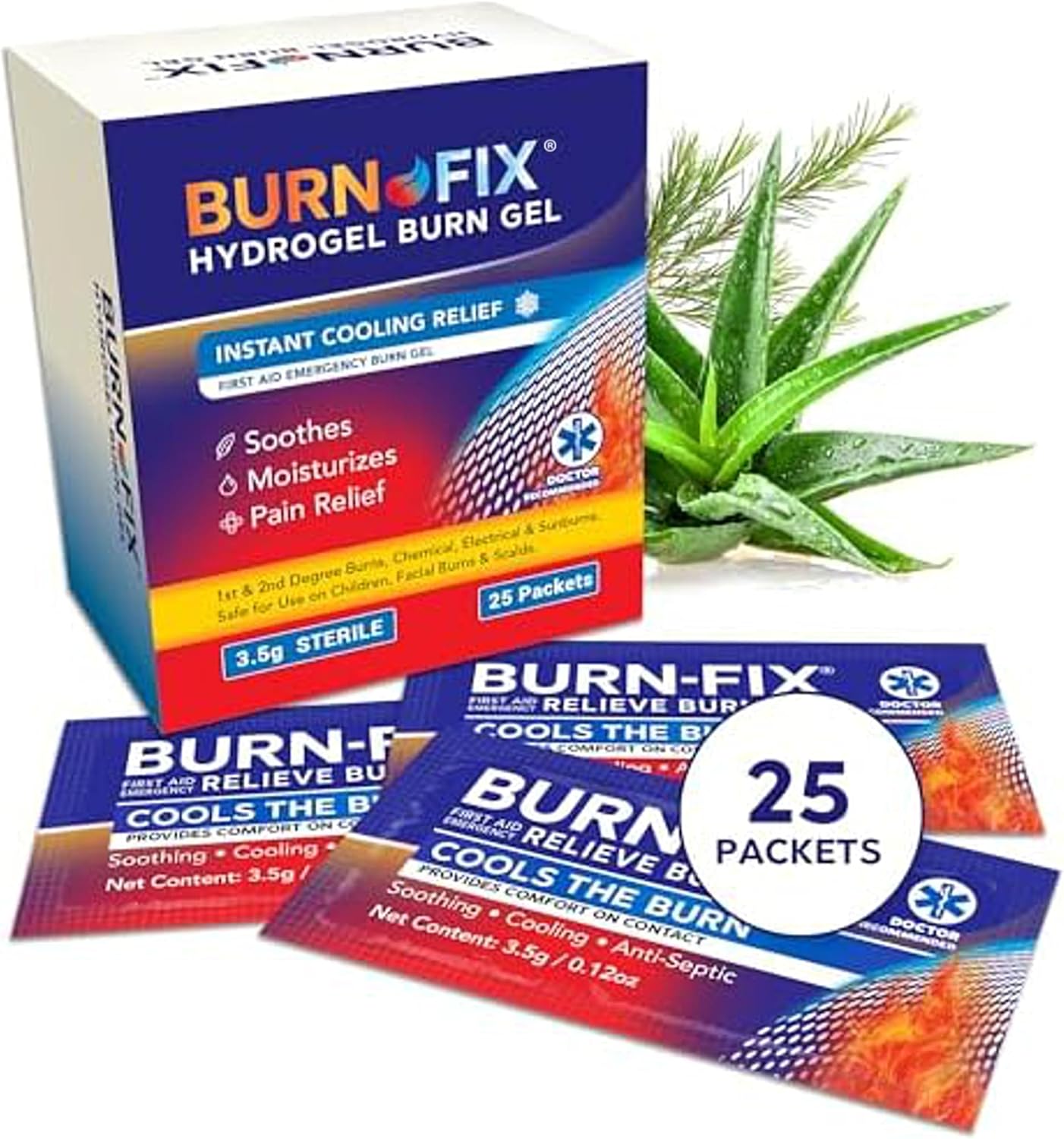 Burn-Fix Gel Packets — Single-Use Hydrogel, 25-Pack product photo