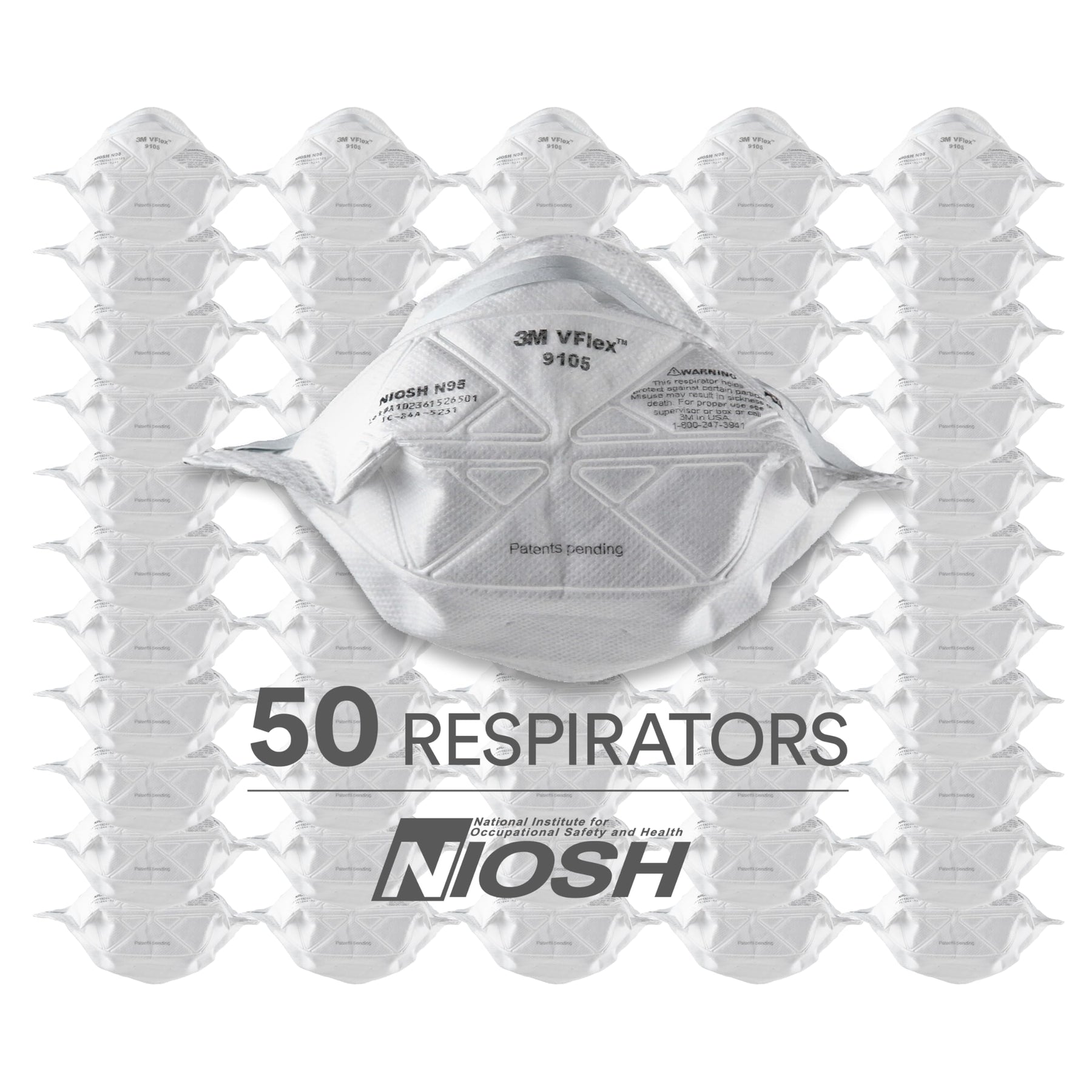 3M 9105 VFlex N95 flat-fold disposable respirator