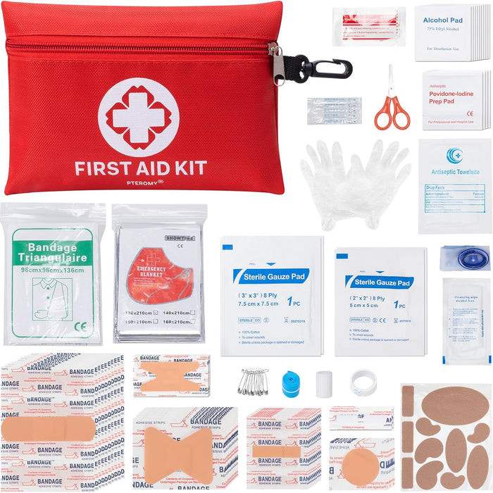 PTEROMY 150 Piece Mini First Aid Kit, Portable Small Emergency Kit product photo
