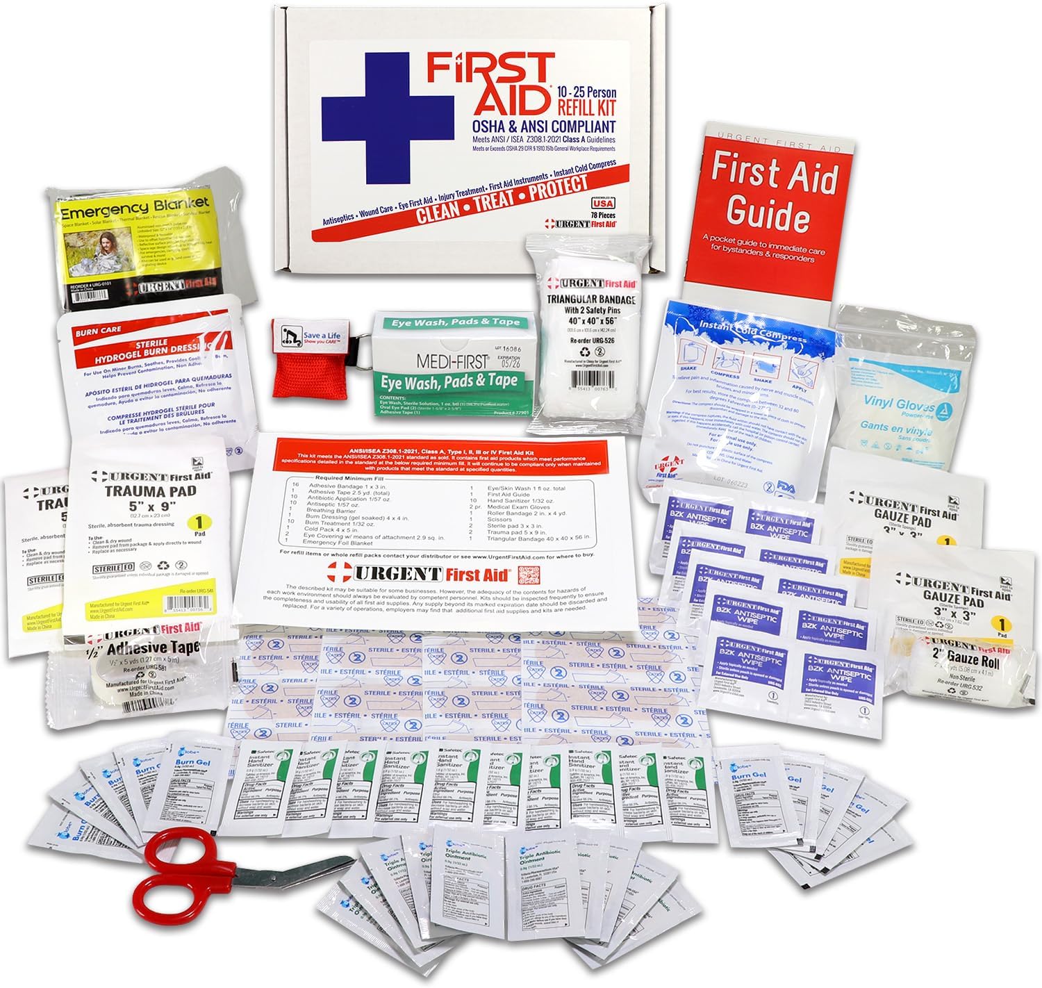 Urgent First Aid Class A Refill — 25-Person ANSI Restock product photo