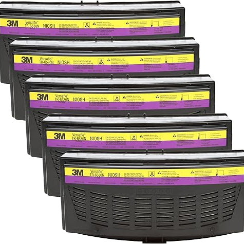 3M Versaflo TR-6530N OV/Acid Gas/HE combination PAPR cartridge 5-pack for TR-600 and TR-800 blower units