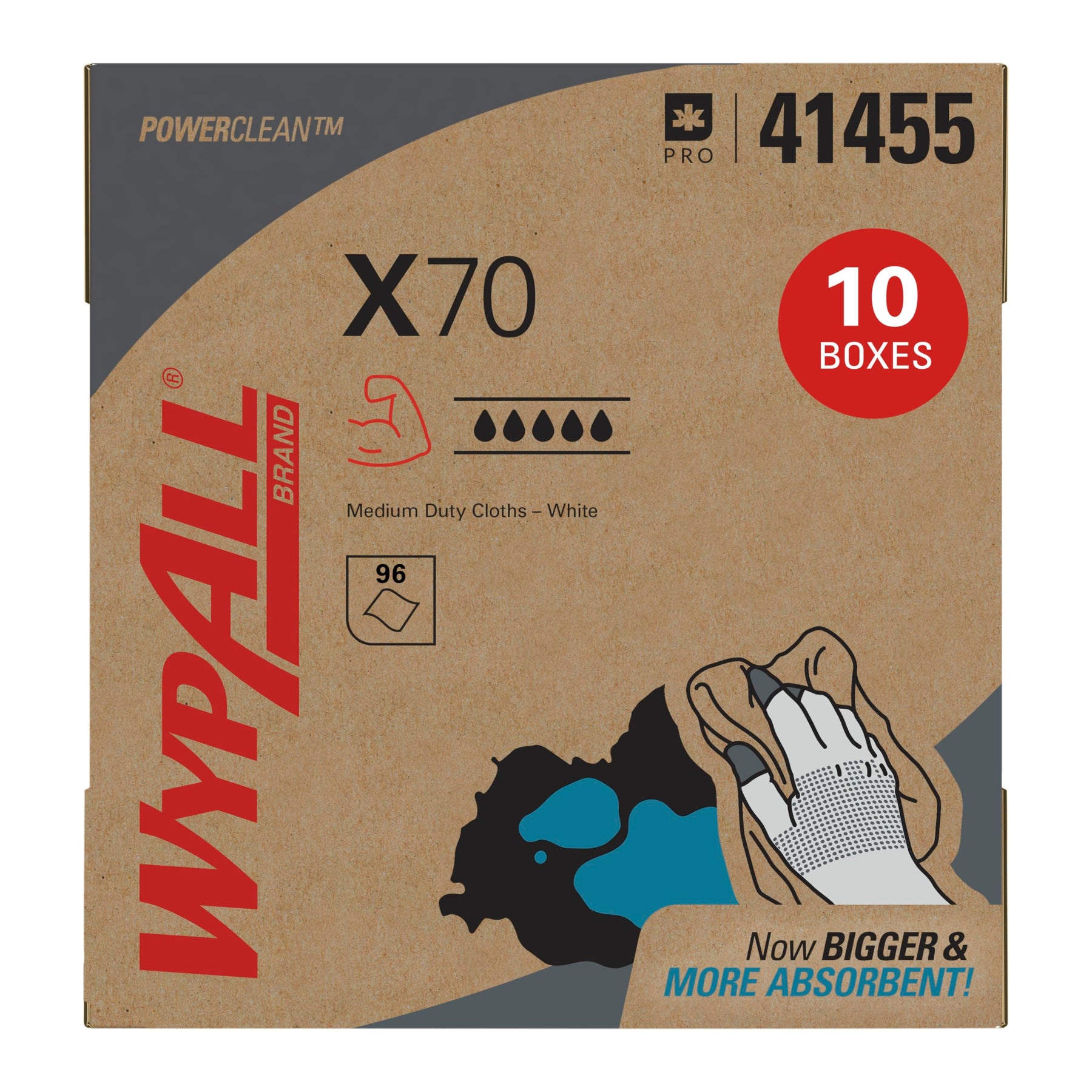 WypAll X70 Pop-Up Power Clean Wipers — Case of 960 product photo