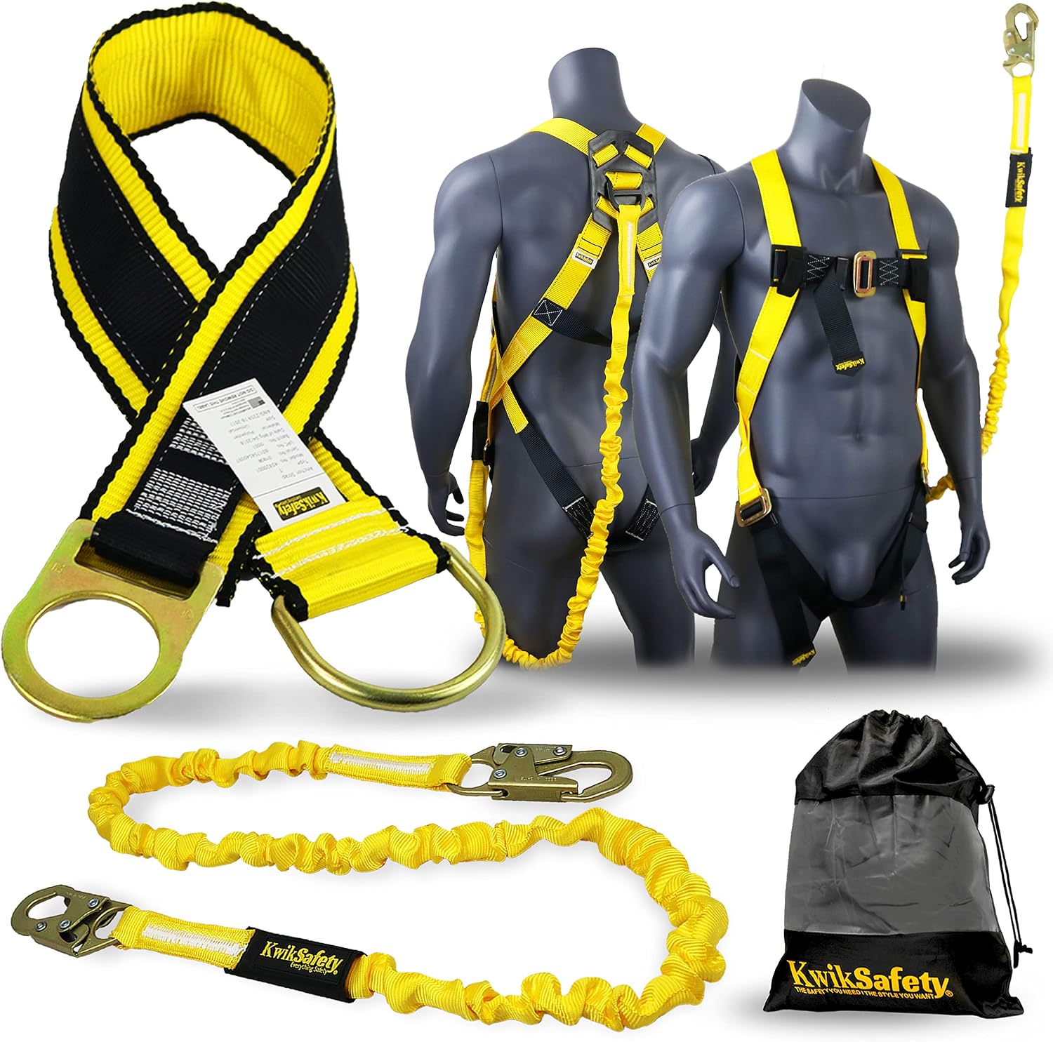 KwikSafety Gibbon Grip Harness and Lanyard Kit — 3 ft Anchor Strap, Tool Lanyard product photo