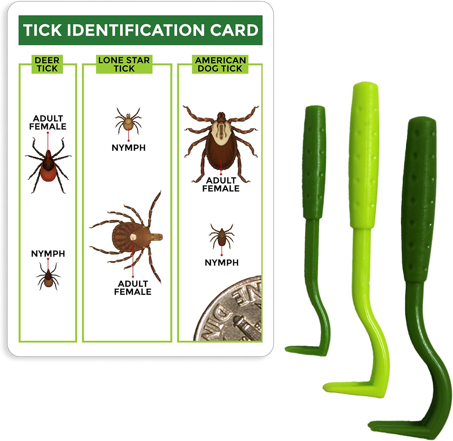 TickCheck Tick Remover Value 3 Pack, Tick Remover Tools with ID Card product photo