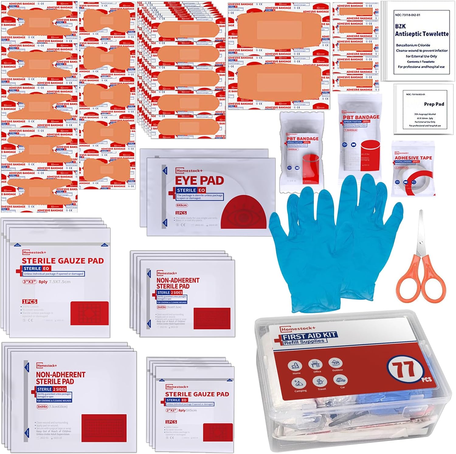 Homestockplus First Aid Kit Refill, Extra Replacement Supplies, Loose Pack product photo
