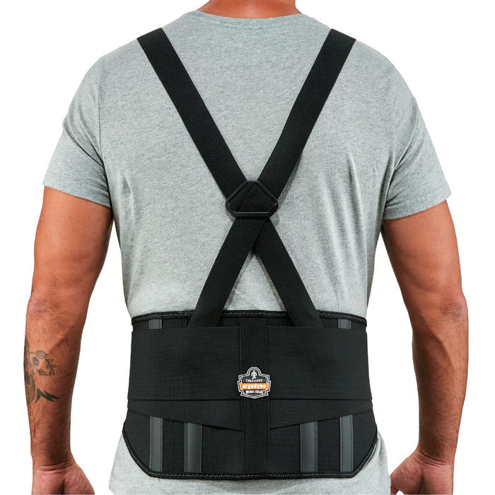 Ergodyne ProFlex 1600 Back Support Brace — 9" Extra-Firm, High-Cut Front, Detachable Suspenders product photo