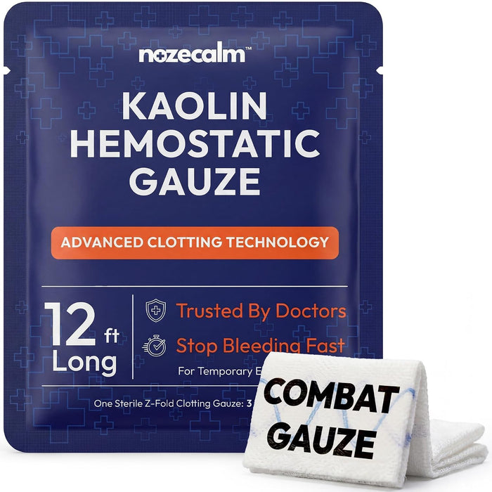 NozeCalm Quick Clot Kaolin Hemostatic Gauze, Sterile Clotting Bandage product photo