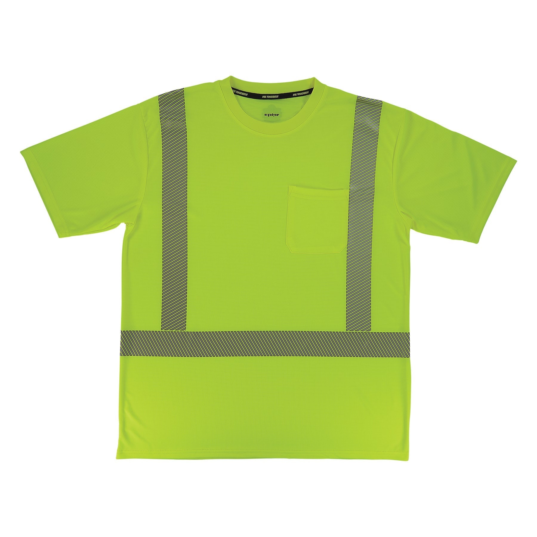 Ergodyne GloWear 8292 Class 2 hi-vis short sleeve performance shirt in lime, front view