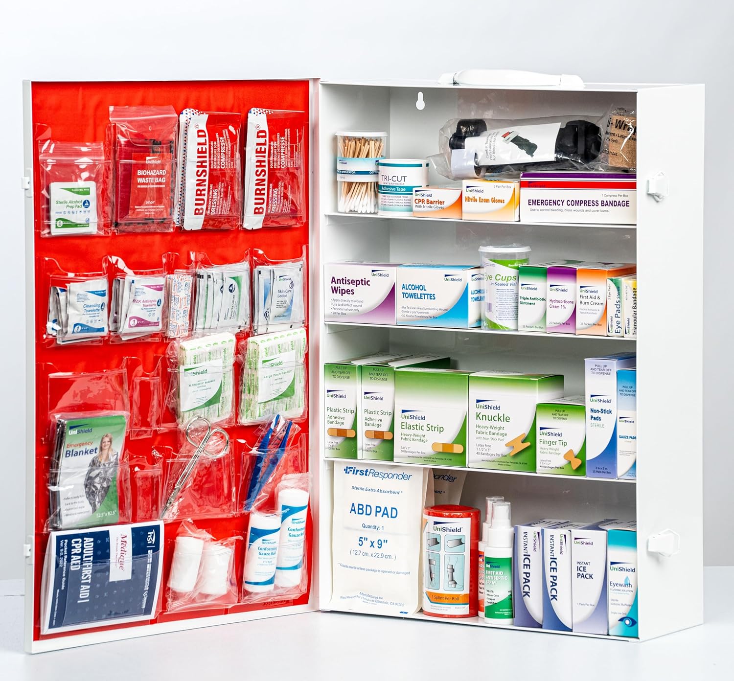 UniShield 4-Shelf First Aid Cabinet Class B — Steel, 775+ Pieces product photo