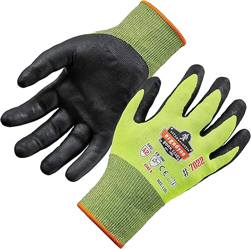 Ergodyne 7022 ProFlex Hi-Vis A4 Cut-Resistant Nitrile Gloves product photo