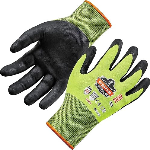 Ergodyne 7022 ProFlex Hi-Vis A4 Cut-Resistant Nitrile Gloves product photo