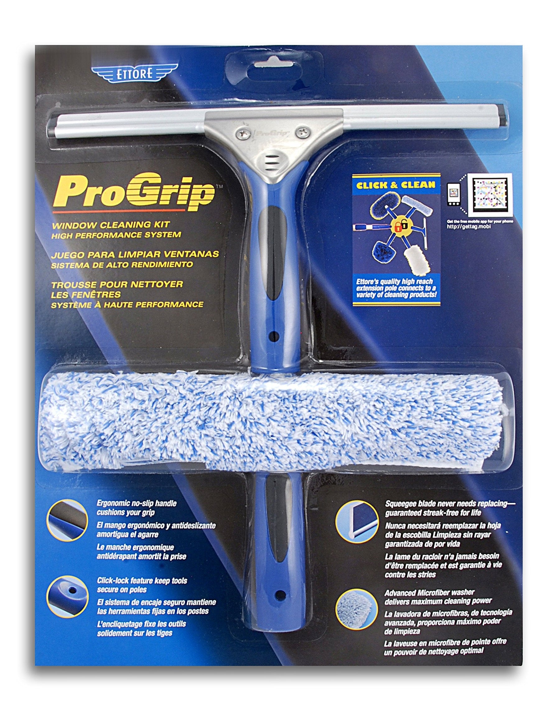 Ettore 65000 ProGrip Window Cleaning Kit — 12 in Squeegee + 10 in Washer product photo