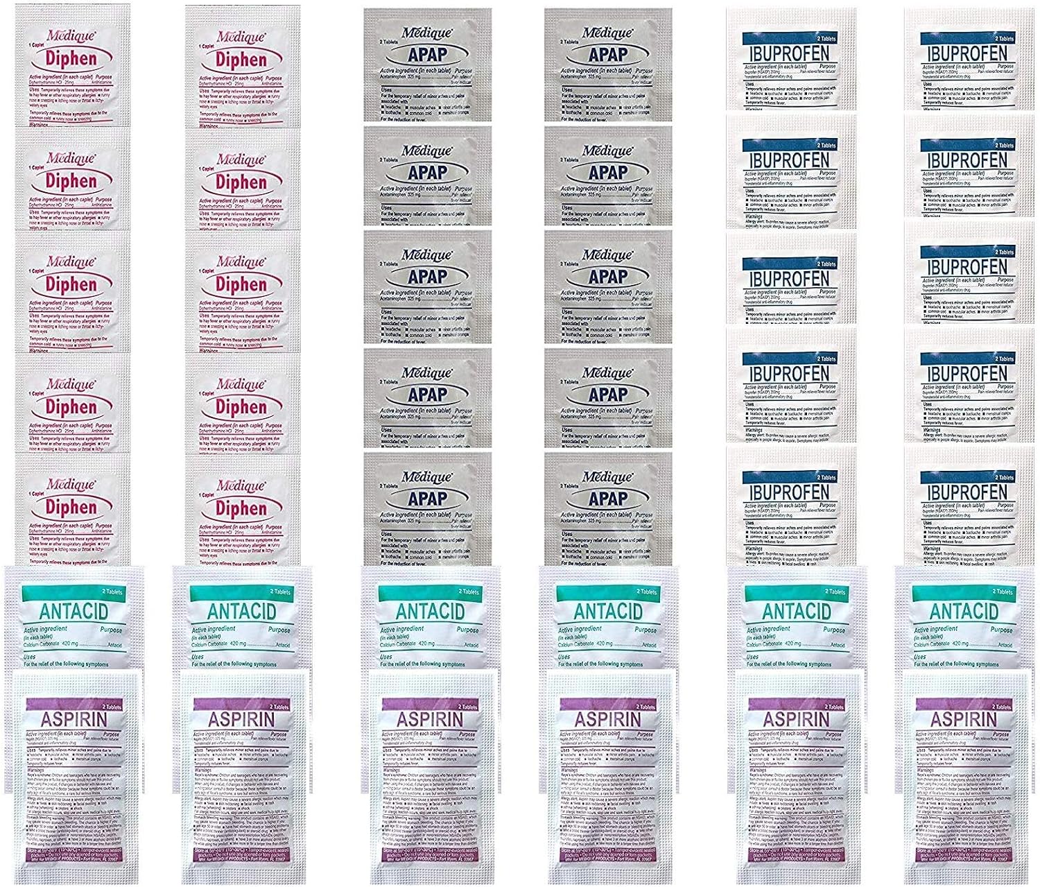 CPR Savers & First Aid Supply Deluxe Medication Packet Refill Kit product photo