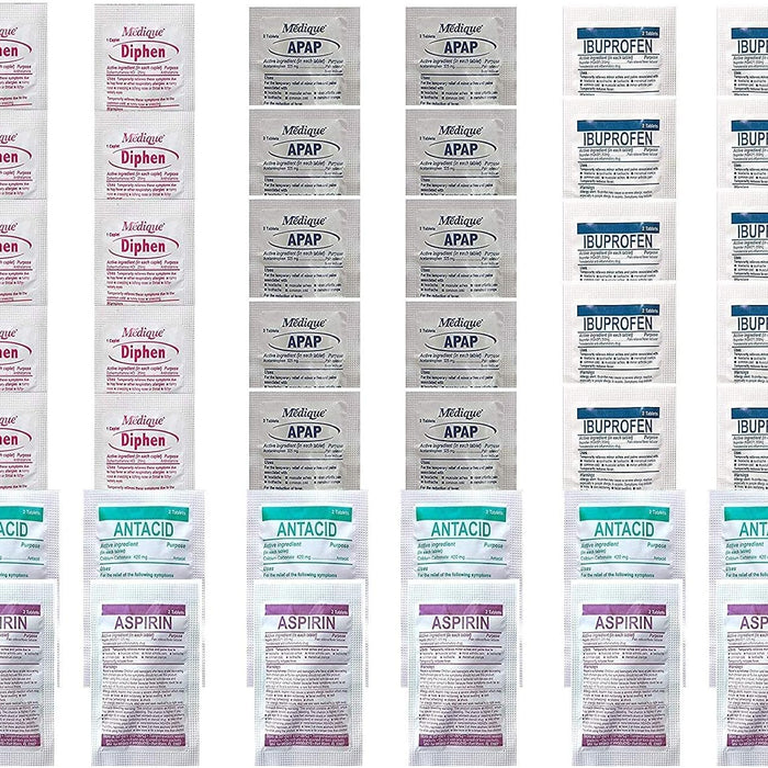 CPR Savers & First Aid Supply Deluxe Medication Packet Refill Kit product photo