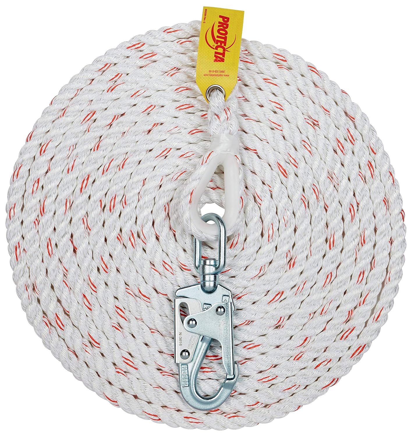 3M Protecta Rope Lifeline 1299997 — 50 ft 5/8 in with Self-Locking Snap Hook product photo