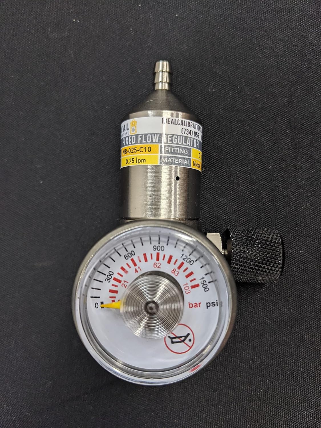 Fixed-Flow Calibration Gas Regulator — 0.25 LPM Bump-Test Flow product photo