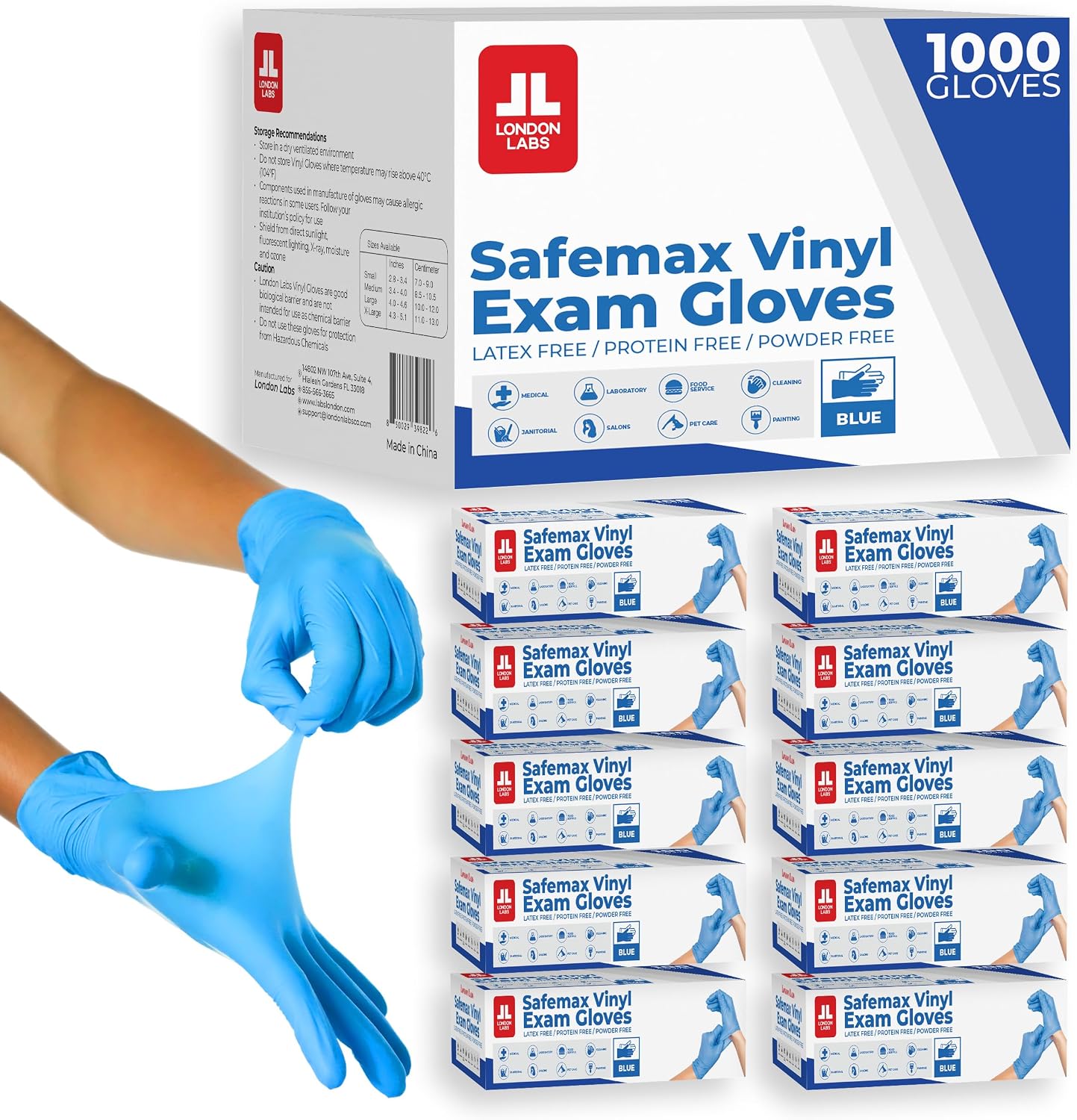 London Labs Synthetic Vinyl Exam Gloves, Powder-Free product photo