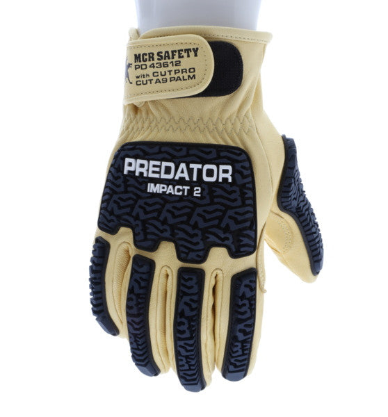 MCR Safety PD43612 Predator Impact Gloves, Goatskin A9 Cut (Kevlar) product photo
