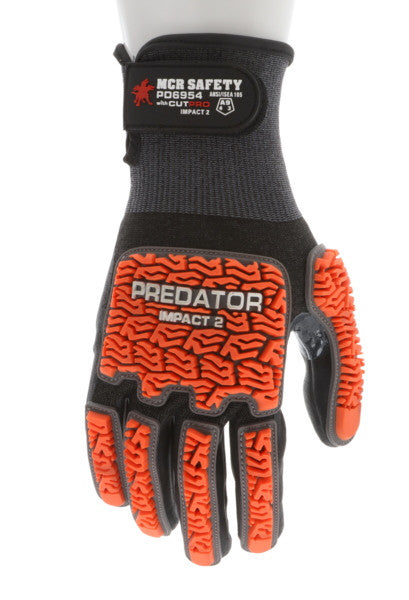 MCR Safety PD6954 Predator Impact Gloves, 18-Gauge 360 Cut + Touchscreen product photo