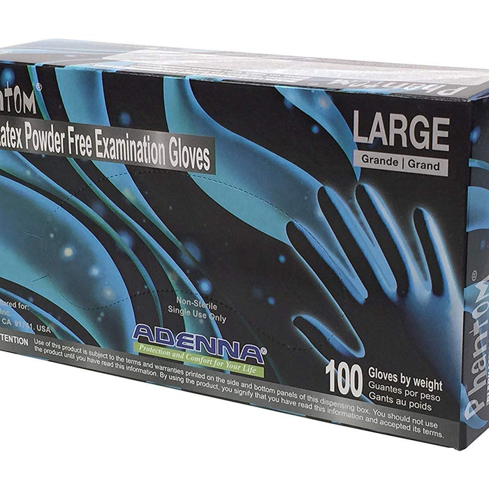Adenna Phantom Black Latex Exam Gloves — 6 Mil, Powder-Free product photo