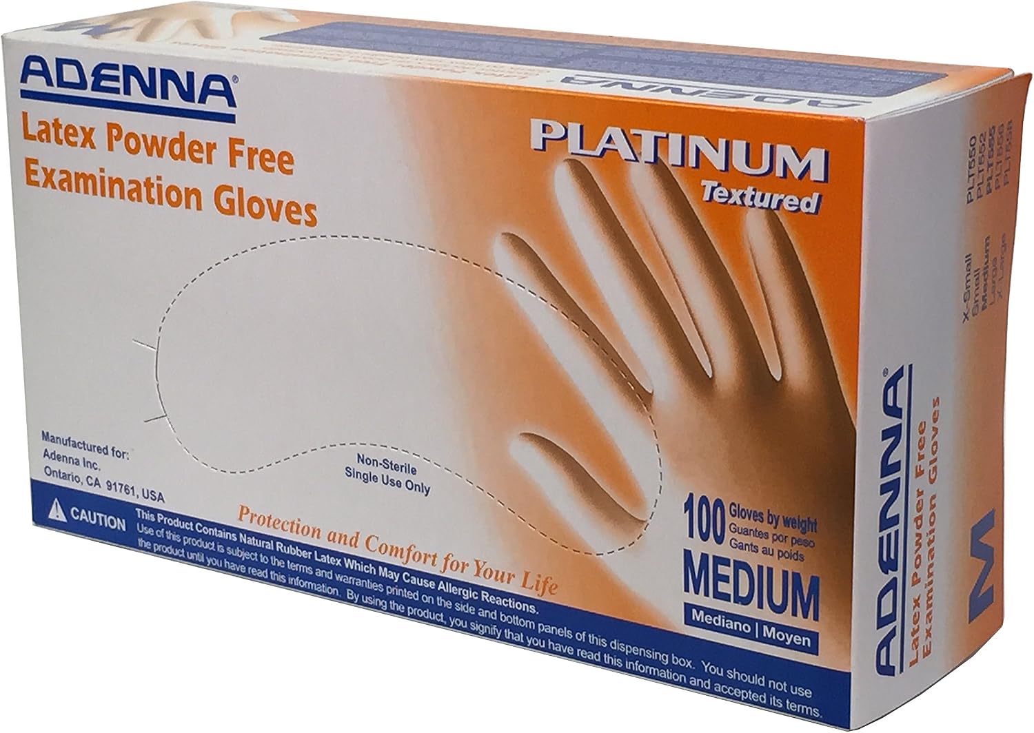 Adenna Platinum Premium Latex Exam Gloves — 5.5 Mil, Powder-Free product photo