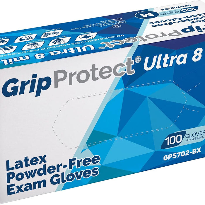 GripProtect Ultra Heavy Duty Latex Exam Gloves — 8 Mil product photo