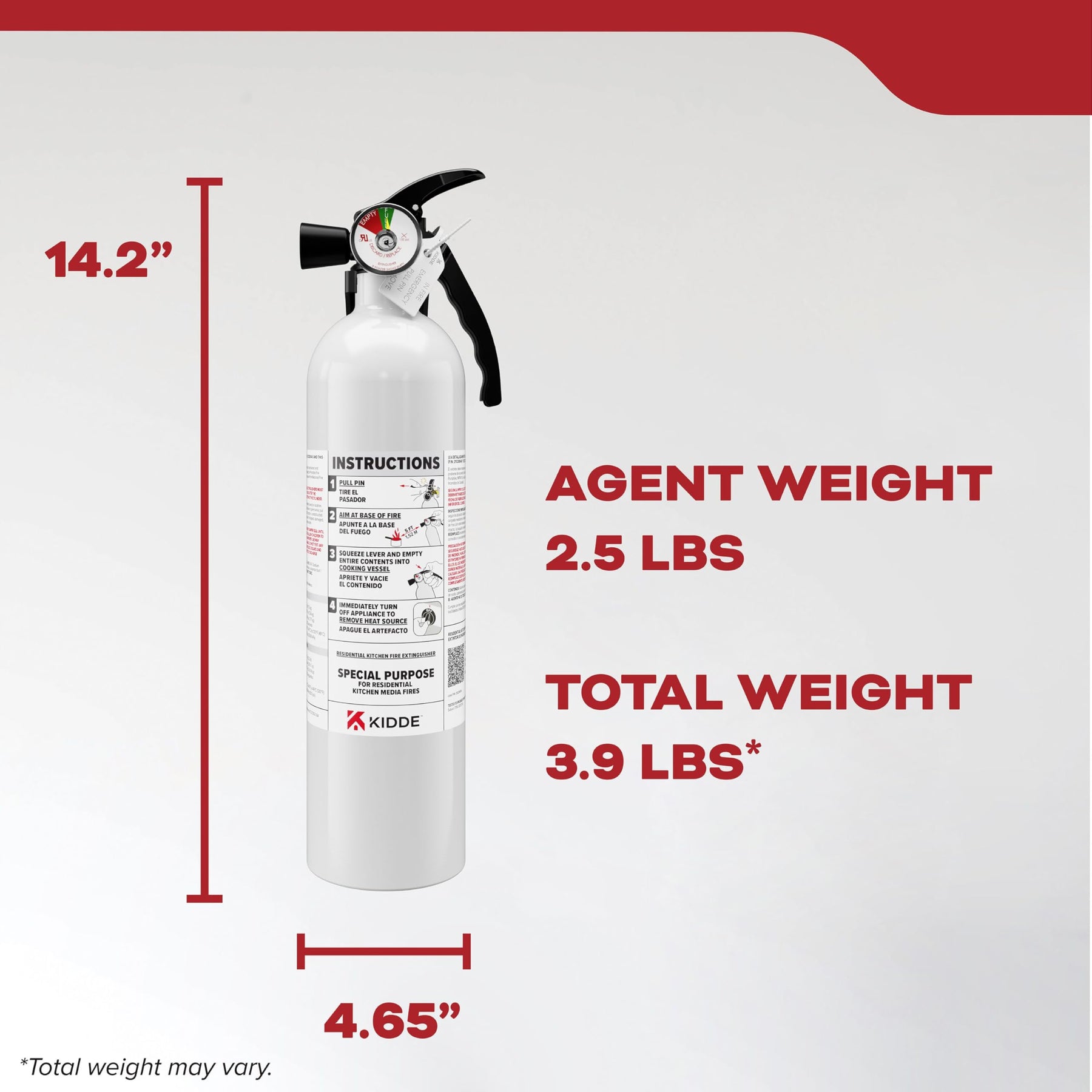 Kidde 711A Kitchen Fire Extinguisher — Single-Use Compact (BC, Disposable) product photo