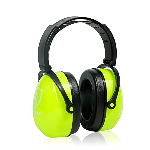 LYSIAN NRR 27 Electronic Ear Muffs - Foldable Hi-Viz Yellow Hearing Protection for Shooting & Construction product photo
