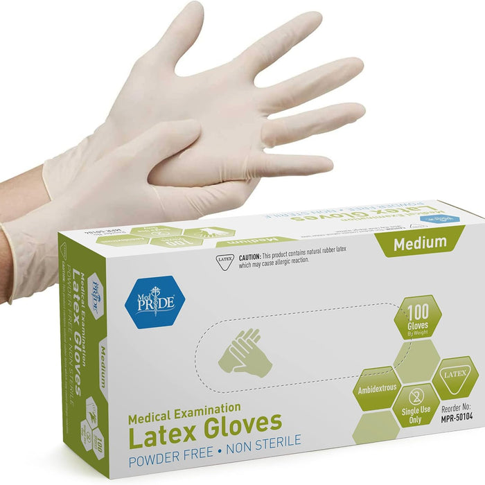 MedPride Latex Medical Gloves — Powder-Free, 5 Mil product photo