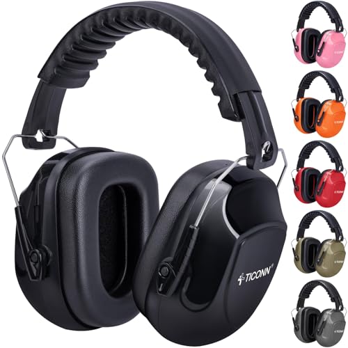 TICONN NRR 27 Electronic Ear Muffs (SNR 33dB) — Adjustable Over-the-Head Hearing Protection for Adults product photo