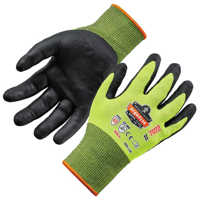 Ergodyne 7022 ProFlex Hi-Vis Nitrile Cut-Resistant Gloves, A2