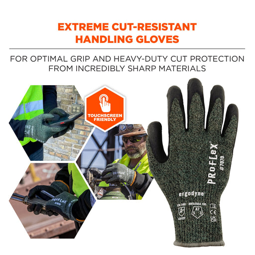 Ergodyne ProFlex 7070 Nitrile Cut-Resistant Gloves, A7, Heat Resistant