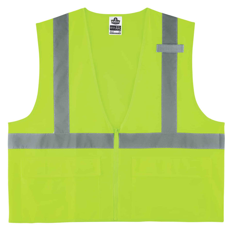 Ergodyne GloWear 8225Z Class 2 Solid Hi-Vis Safety Vest Type R Zipper