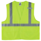 Ergodyne GloWear 8225HL Class 2 Solid Hi-Vis Safety Vest Type R Hook Loop