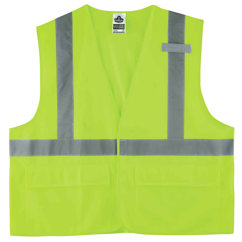 Ergodyne GloWear 8225HL Class 2 Solid Hi-Vis Safety Vest Type R Hook Loop