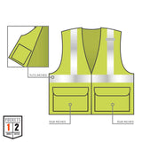 Ergodyne GloWear 8225HL Class 2 Solid Hi-Vis Safety Vest Type R Hook Loop