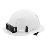Milwaukee Full Brim Vented Hard Hat, 4-Point Ratchet, Class C