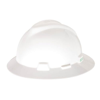 MSA V-Gard Full-Brim Hard Hat, Fas-Trac III or Staz-on Suspension