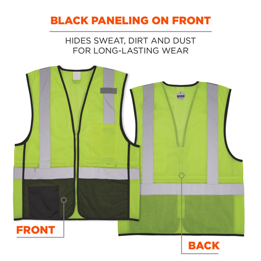 Ergodyne GloWear 8210ZBK Mesh Hi-Vis Safety Vest, Class 2