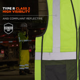 Ergodyne GloWear 8210ZBK Mesh Hi-Vis Safety Vest Type R Class 2 Black