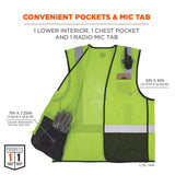 Ergodyne GloWear 8210ZBK Mesh Hi-Vis Safety Vest Type R Class 2 Black