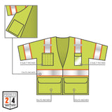 Ergodyne GloWear 8346Z Class 3 Hi-Vis Surveyor Vest Type R 6 Pockets