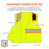 Ergodyne GloWear 8246Z-S Class 2 Mesh Hi-Vis Vest Type R Single Size Zipper
